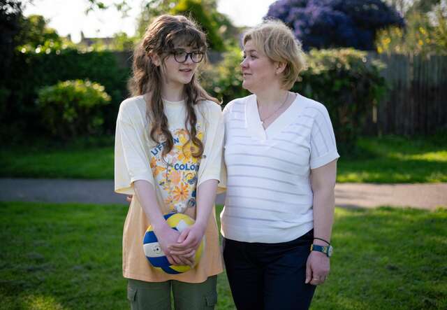 Margarita at her home with her daughter in Kent, England.